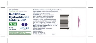 Bupropion Hydrochloride Tablets_75 mg_Label.jpg Bupropion Hydrochloride Tablets_75 mg_ label - Bupropion Hydrochloride Tablets 75 mg Label